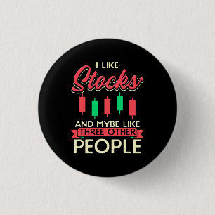 Investor I Like Stocks 1 Inch Round Button