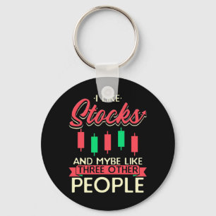 Investor I Like Stocks Keychain