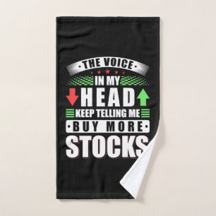 Investor In My Head Buy More Stocks Hand Towel