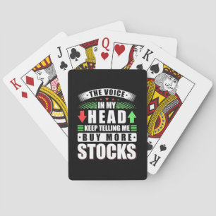 Investor In My Head Buy More Stocks Playing Cards