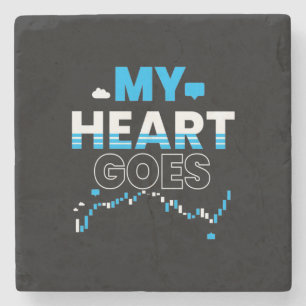 Investor My Heart Goes Chart Stone Coaster
