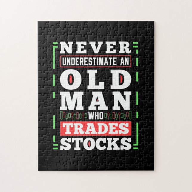 Investor Power Of A Old Man Who Trades Stocks Jigsaw Puzzle (Vertical)