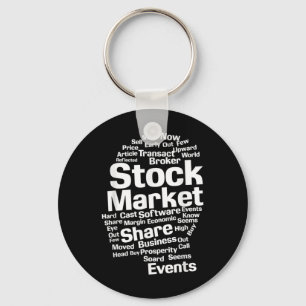 Investor Stock Market Words Head Keychain