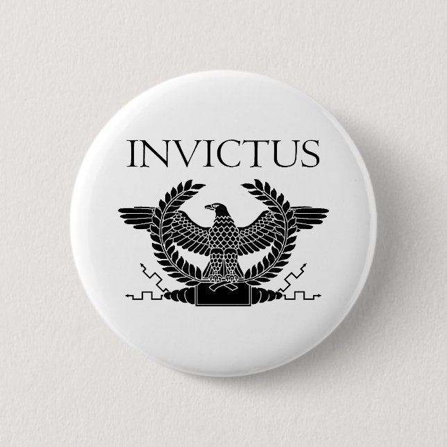 Invictus Black Eagle 2 Inch Round Button (Front)