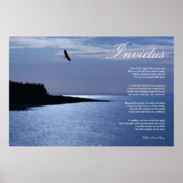 Invictus ~ Inspirational Poem ~ Canvas Poster (Front)