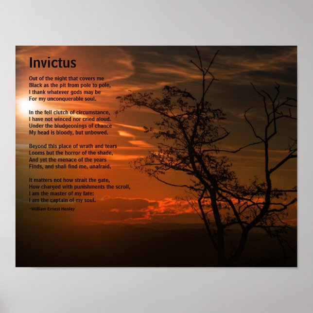 Invictus Poem, A Will to Survive Poster (Front)