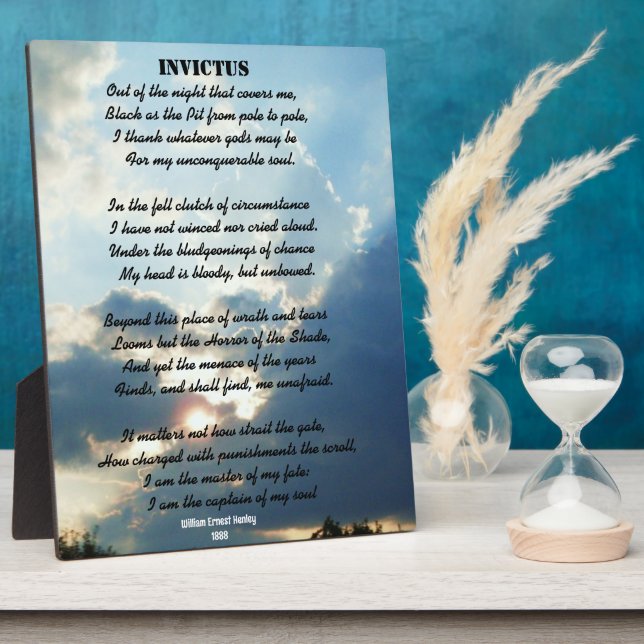  INVICTUS poem Plaque (Side)