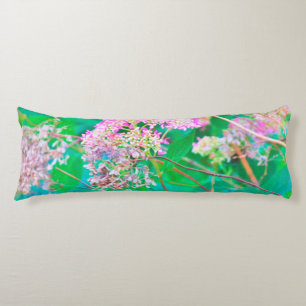 Invincibelle Spirit Hot Pink Hydrangeas on Aqua Body Pillow