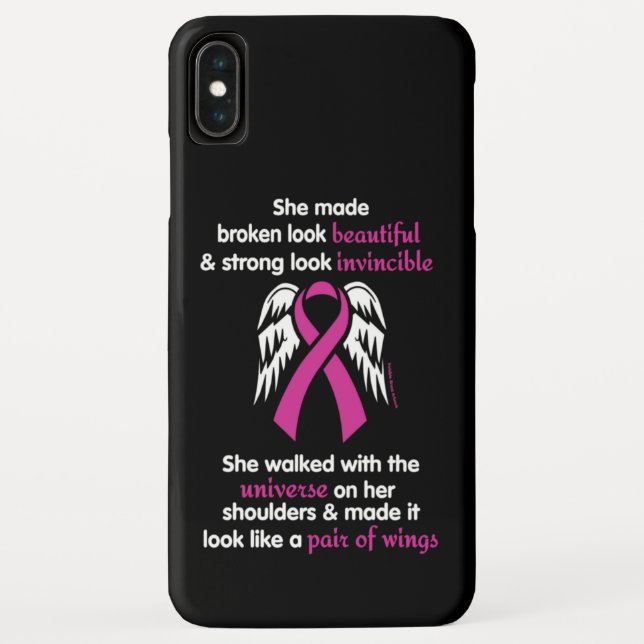 Invincible/Her...Breast Cancer Case-Mate iPhone Case (Back)