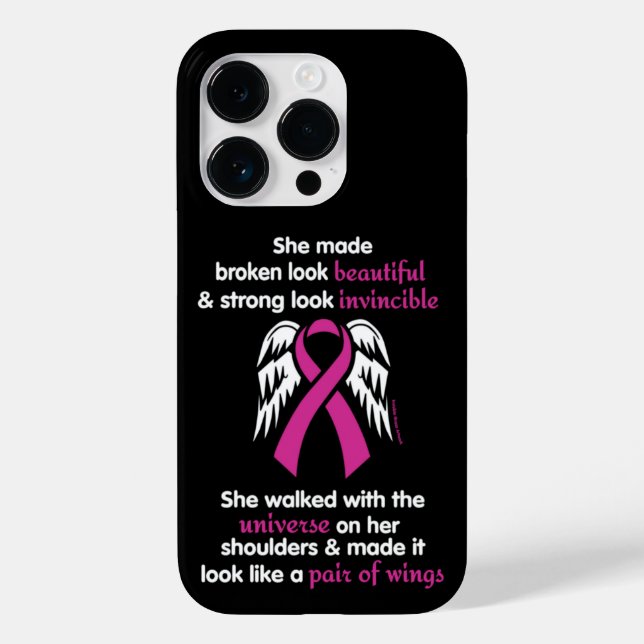 Invincible/Her...Breast Cancer Case-Mate iPhone Case (Back)