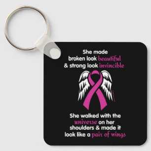Invincible/Her...Breast Cancer Keychain