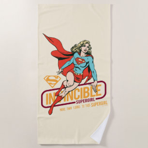 Invincible Supergirl Retro Graphic Beach Towel