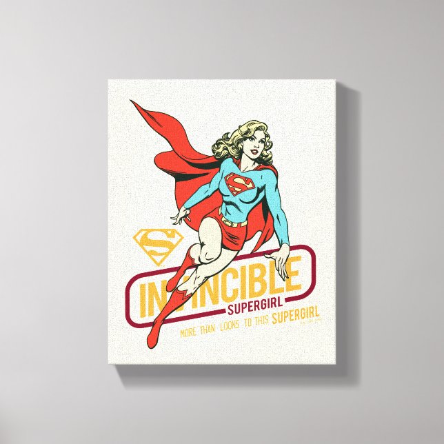 Invincible Supergirl Retro Graphic Canvas Print (Front)