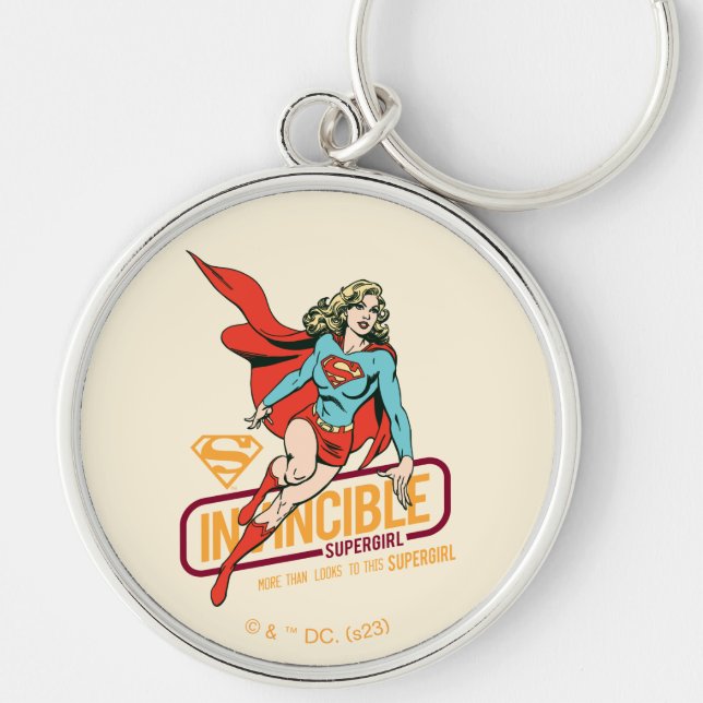 Invincible Supergirl Retro Graphic Keychain (Front)