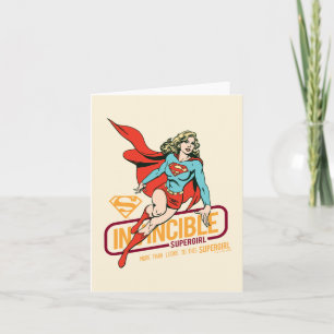 Invincible Supergirl Retro Graphic Note Card