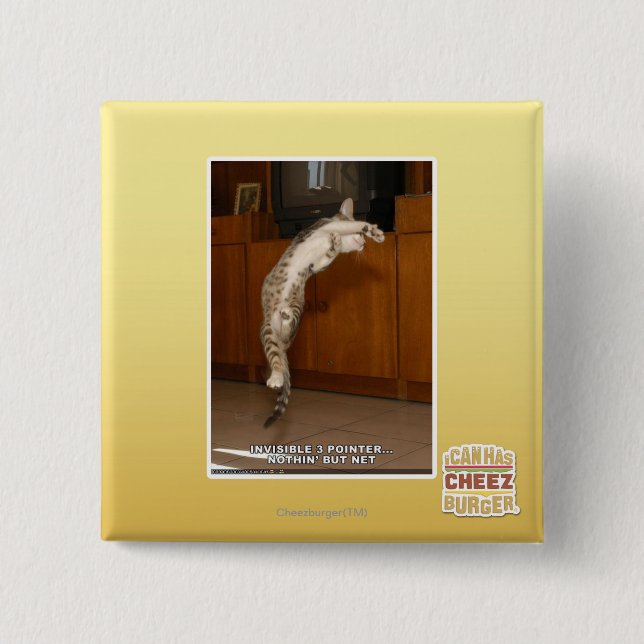 Invisible 3 Pointer 2 Inch Square Button (Front)