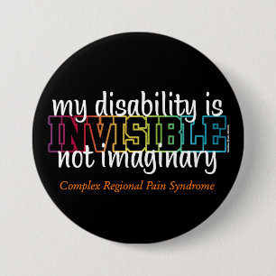 INVISIBLE...CRPS 3 INCH ROUND BUTTON