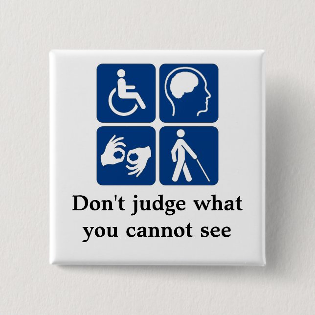 Invisible Disabilities 2 Inch Square Button (Front)