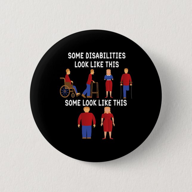 Invisible Disabilities and Mental Health Awareness 2 Inch Round Button (Front)