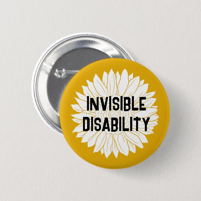 invisible disability awareness 2 inch round button (Front & Back)