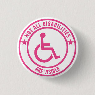 Invisible Disability Awareness Decal 1 Inch Round Button