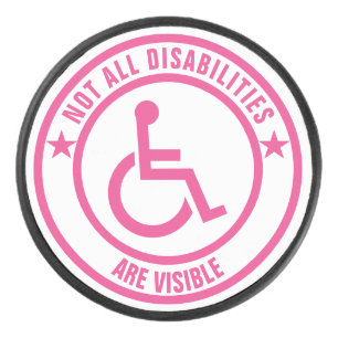 Invisible Disability Awareness Decal Hockey Puck