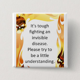 Invisible Diseases 2 Inch Square Button