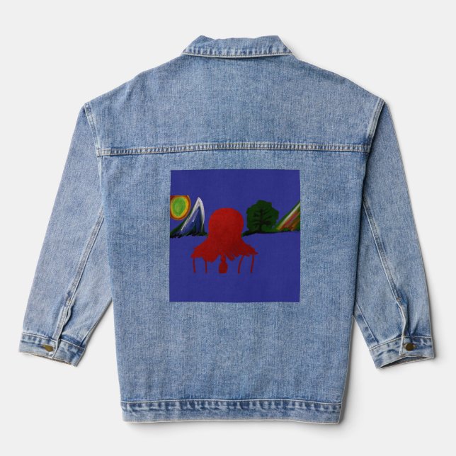 Invisible Girl Trapped in Another Universe Denim Jacket (Back)