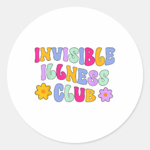 Invisible Illness Club Mental Health Awareness Mon Classic Round Sticker