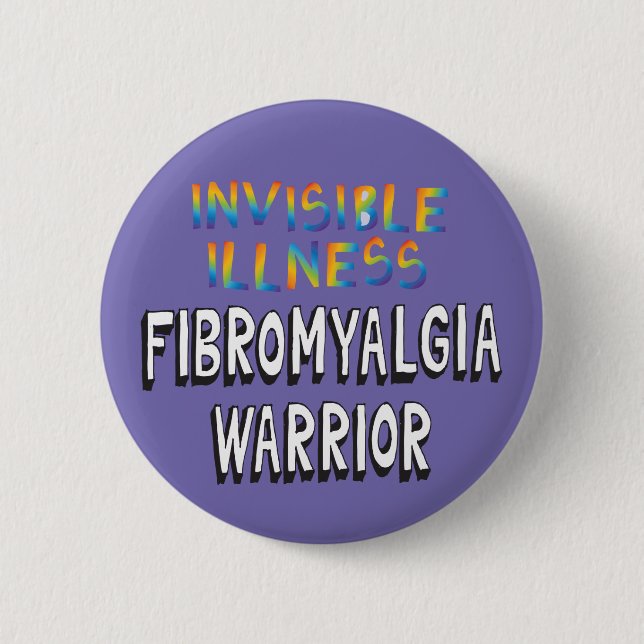 Invisible illness Fibromyalgia Warrior pin badge (Front)