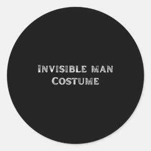 Invisible Man Costume Funny Lazy Halloween Party  Classic Round Sticker