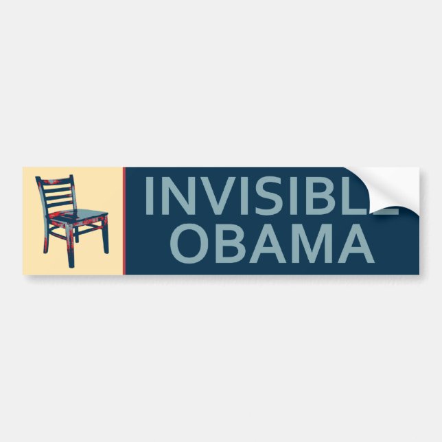 Invisible Obama and The Chair Political Satire Bumper Sticker (Front)