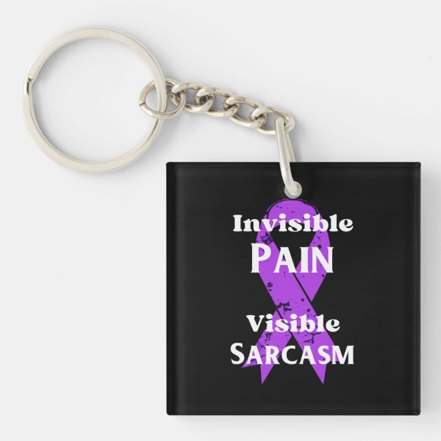 Invisible Pain Sarcastic Keychain (Front)