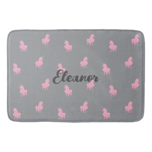 Invisible Pink Unicorn on Gray Bath Mat