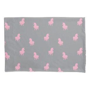 Invisible Pink Unicorn on Gray Pillowcase