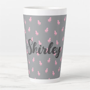 Invisible Pink Unicorn on Grey Latte Mug