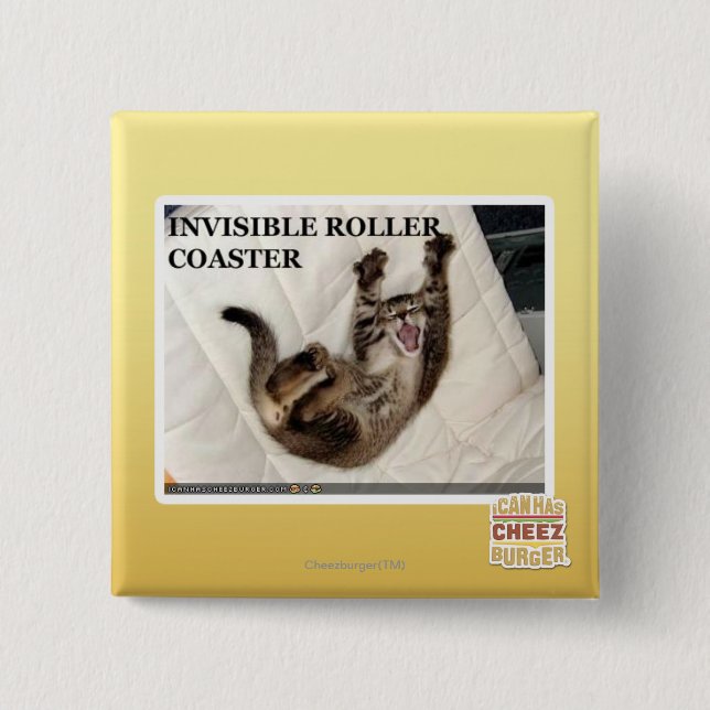 Invisible Roller Coaster 2 Inch Square Button (Front)