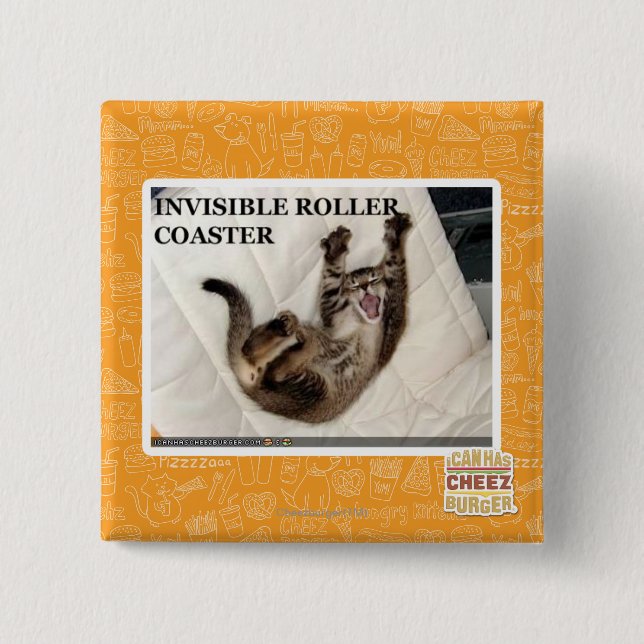 Invisible Roller Coaster 2 Inch Square Button (Front)