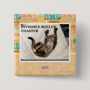 Invisible Roller Coaster 2 Inch Square Button