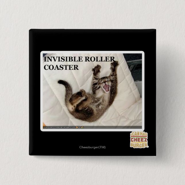 Invisible Roller Coaster 2 Inch Square Button (Front)