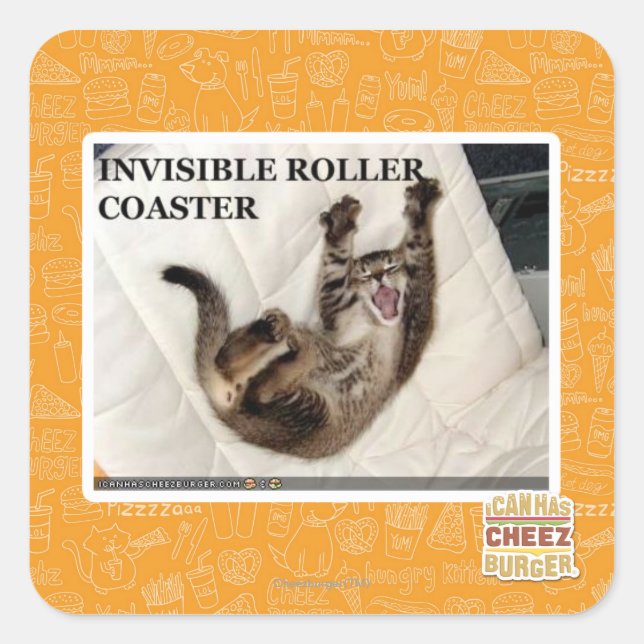 Invisible Roller Coaster Square Sticker (Front)