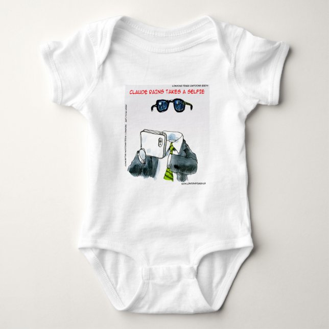Invisible Selfie Funny Baby Bodysuit (Front)