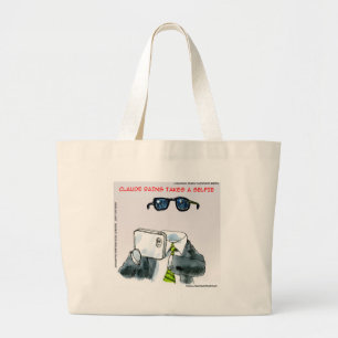 Invisible Selfie Funny Large Tote Bag