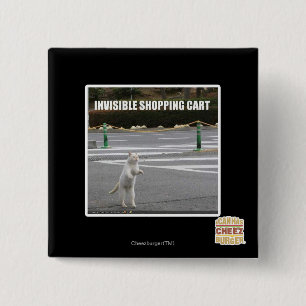 INVISIBLE SHOPPING CART 2 INCH SQUARE BUTTON
