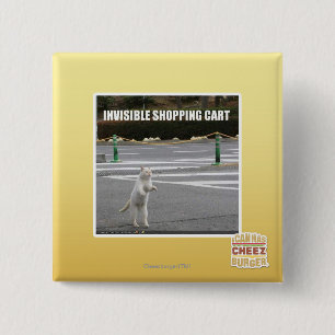 INVISIBLE SHOPPING CART 2 INCH SQUARE BUTTON