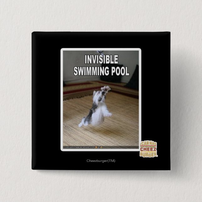 Invisible Swimming Pool 2 Inch Square Button (Front)