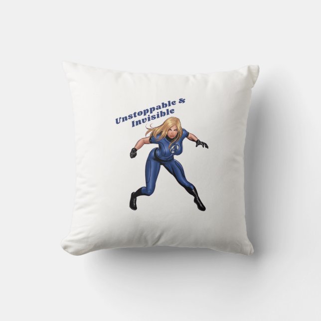 Invisible Woman Throw Pillow (Front)