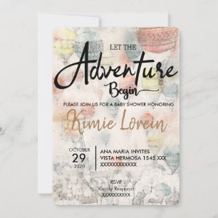 INVITACIÓN BABY SHOWER QUE EMPIECE LA AVENTURA INVITATION
