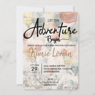 INVITACIÓN BABY SHOWER QUE EMPIECE LA AVENTURA INVITATION