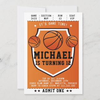 Invitación Basketball Invitation for Birthday Part